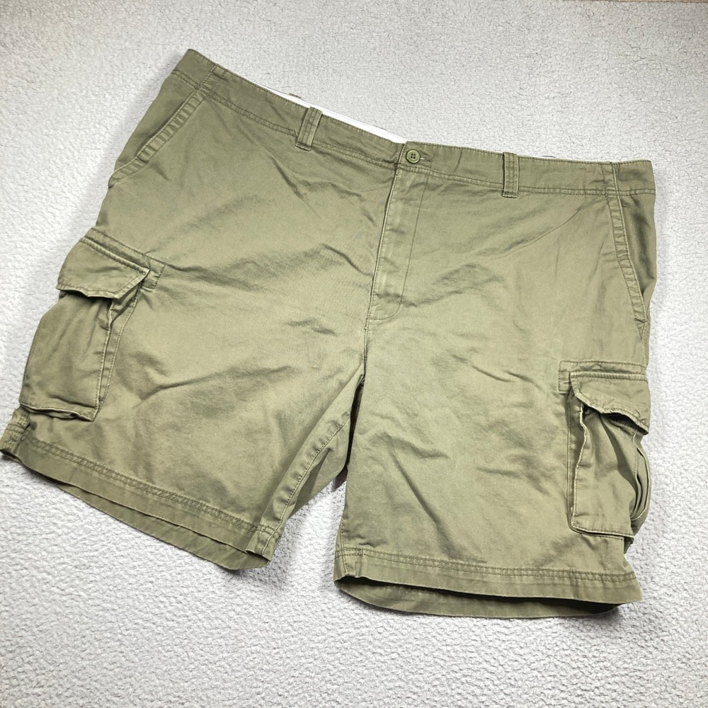 True Nation Cargo Shorts Men 50 Olive Green 100% Cotton Utility Relaxed 6Fit